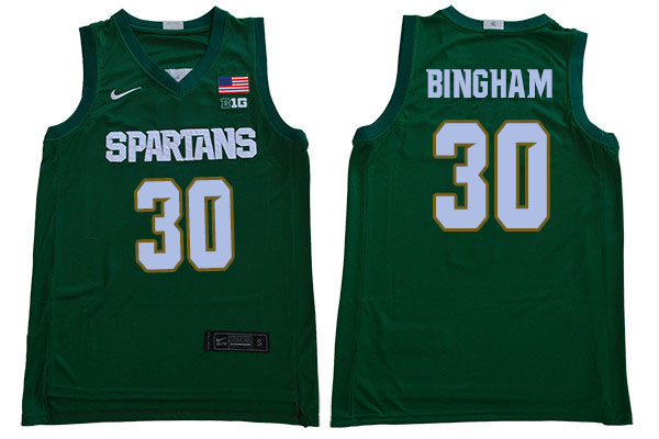 Men Michigan State Spartans #30 Marcus Bingham NCAA Nike Authentic Green 2020 College Stitched Basketball Jersey HT41U44LH